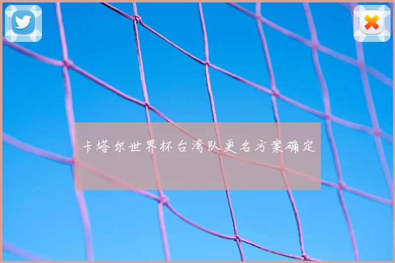 卡塔尔世界杯台湾队更名方案确定